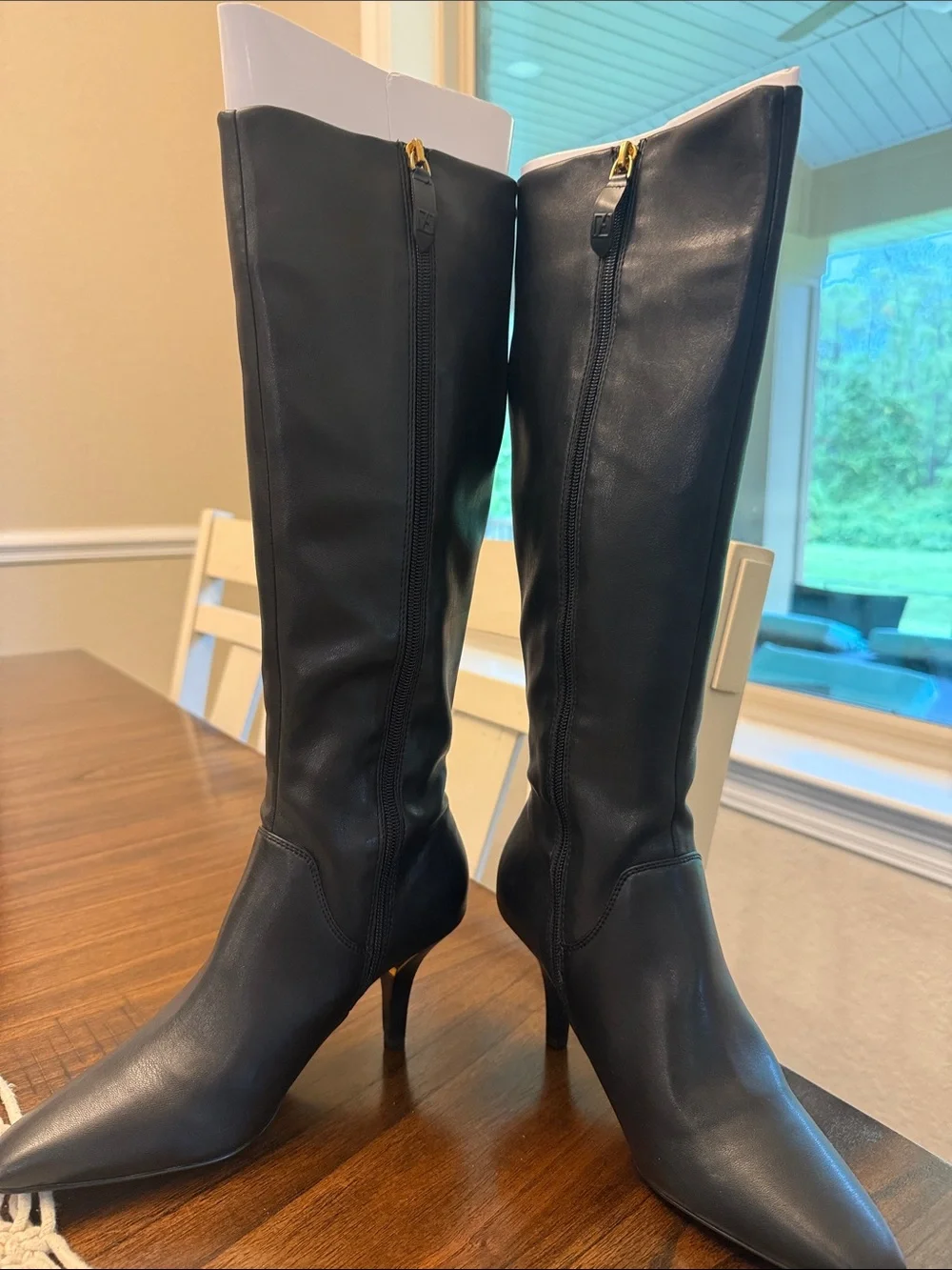 Franco Sarto Black Over-the-Knee Pointed-Toe Boots